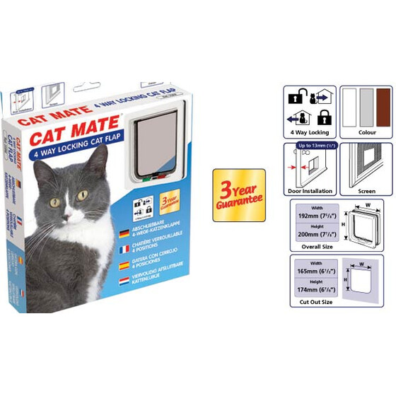 Katzenklappe Cat Mate, Nr. 309 4-Wege manuell braun