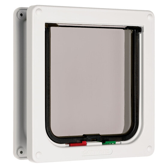 Katzenklappe Pet Mate Nr. 235 4-Wege manuell mit 50mm Tunnel wei�