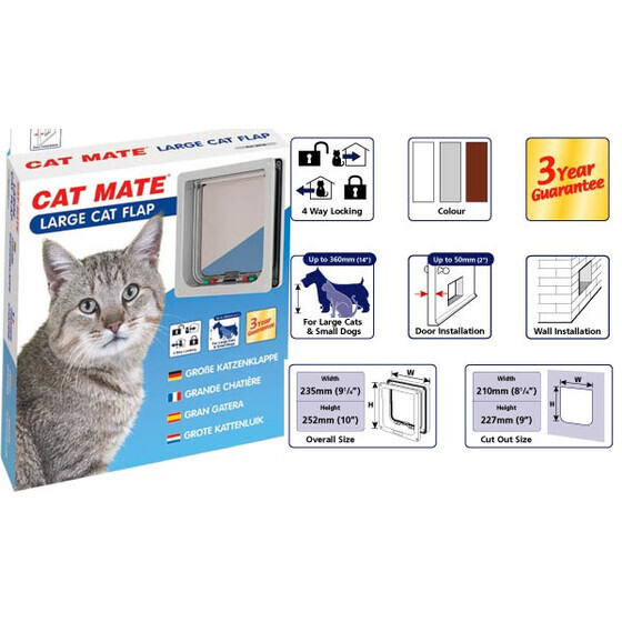 Katzenklappe Pet Mate Nr. 221 Large 4-Wege manuell braun