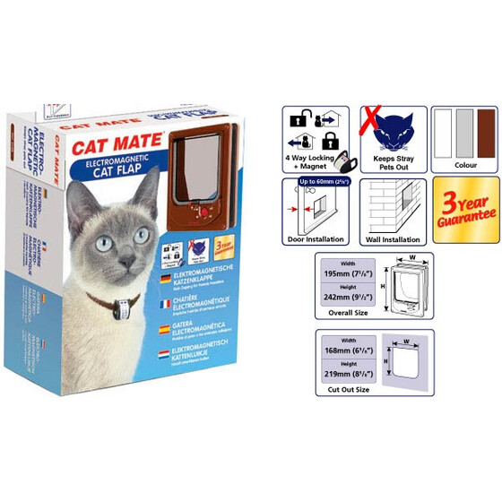 Katzenklappe Cat Mate Nr. 254 4-Wege elektromagnetisch