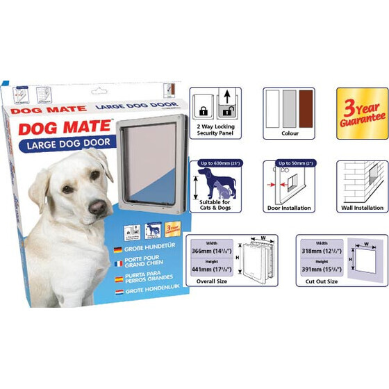 Gro�e Hundet�r Dog Mate Nr. 216 2-Wege wei�